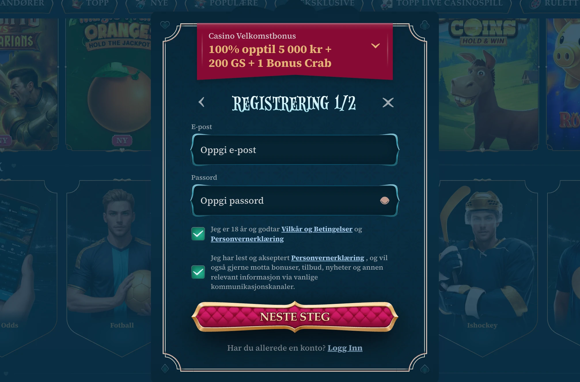 Betalice registrering